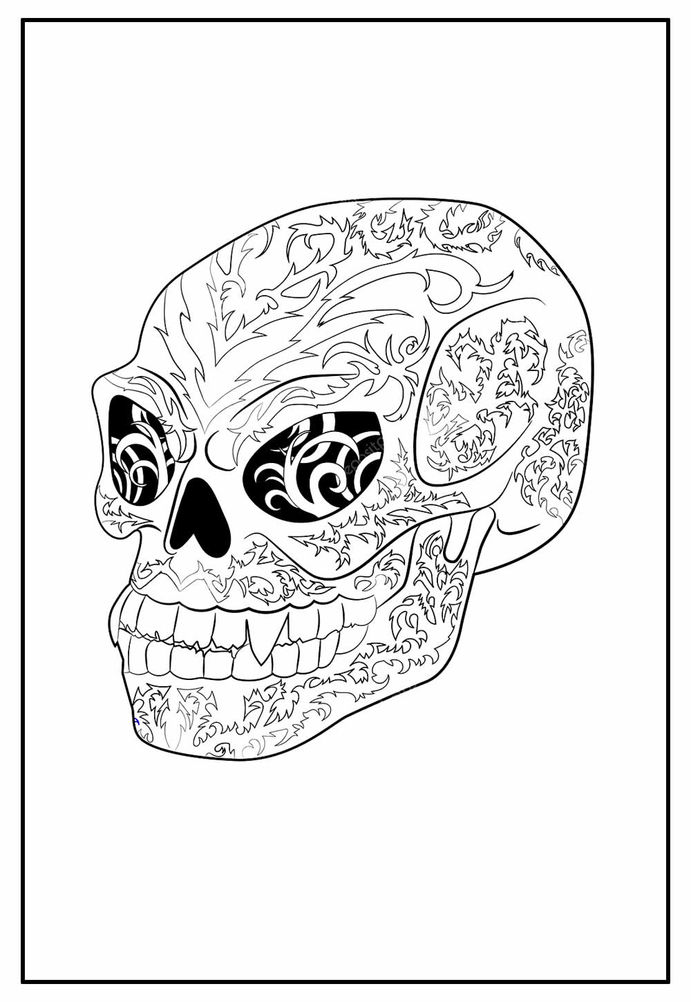Desenho de Caveira para colorir