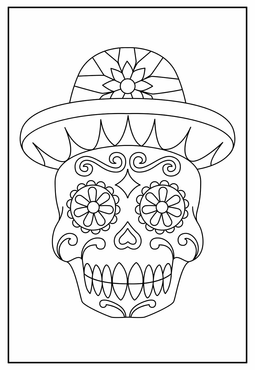 Desenho de Caveira Mexicana