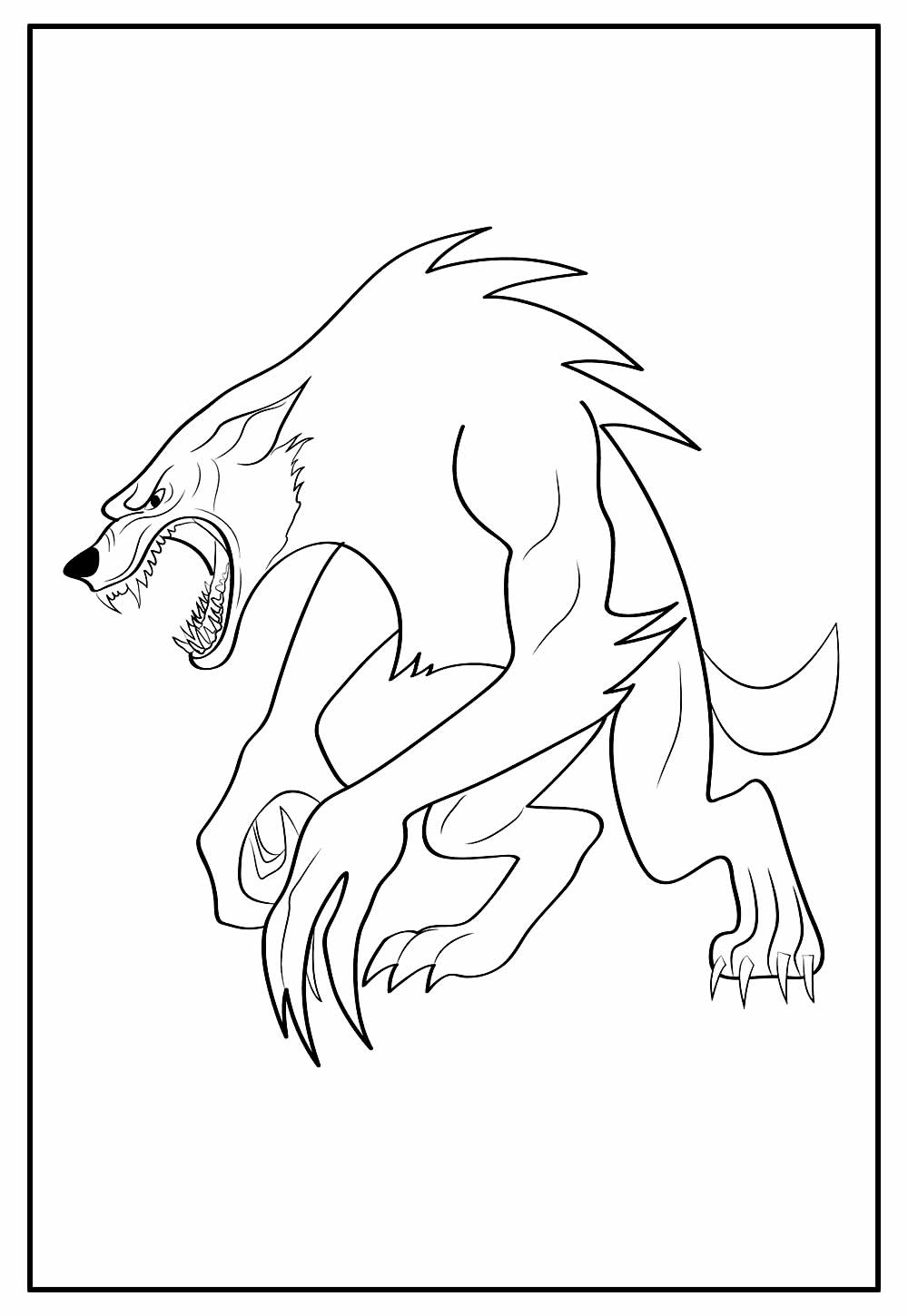 Desenho de Lobisomem para pintar