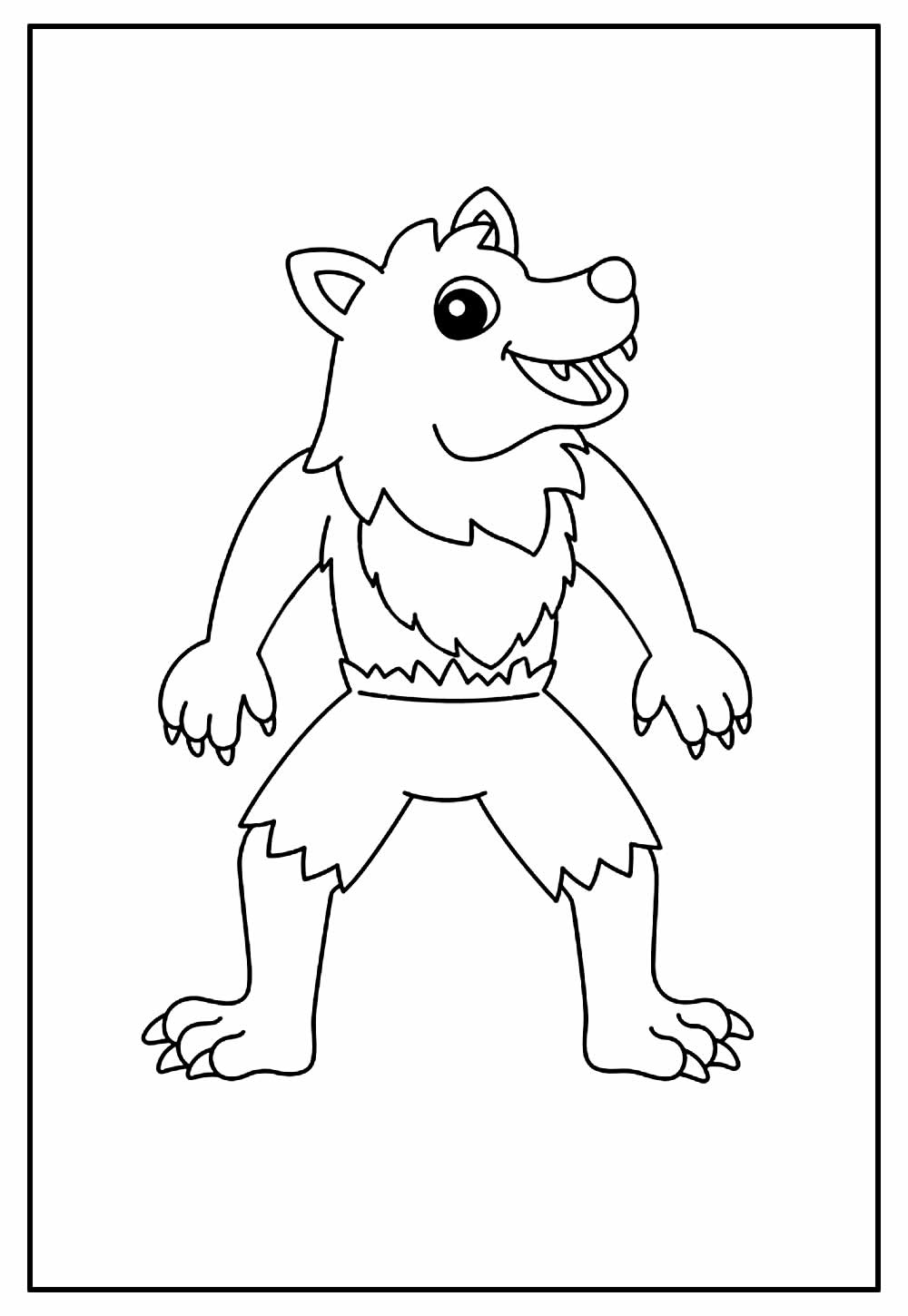 Desenho de Lobisomem para pintar