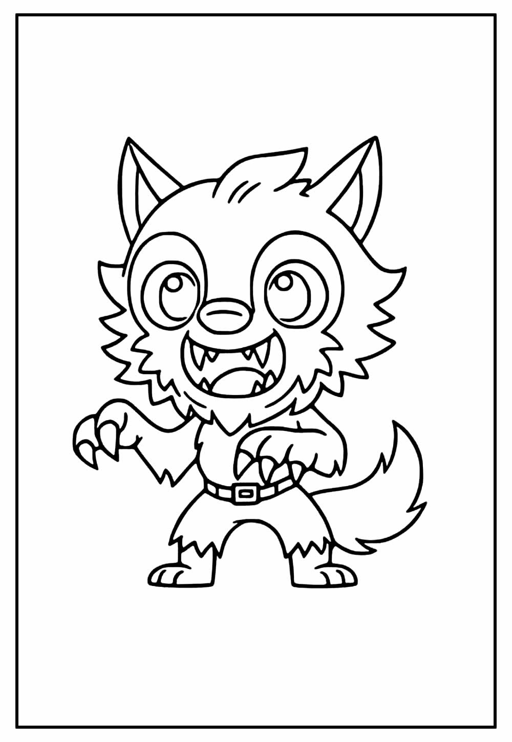 Desenho de Lobisomem para pintar