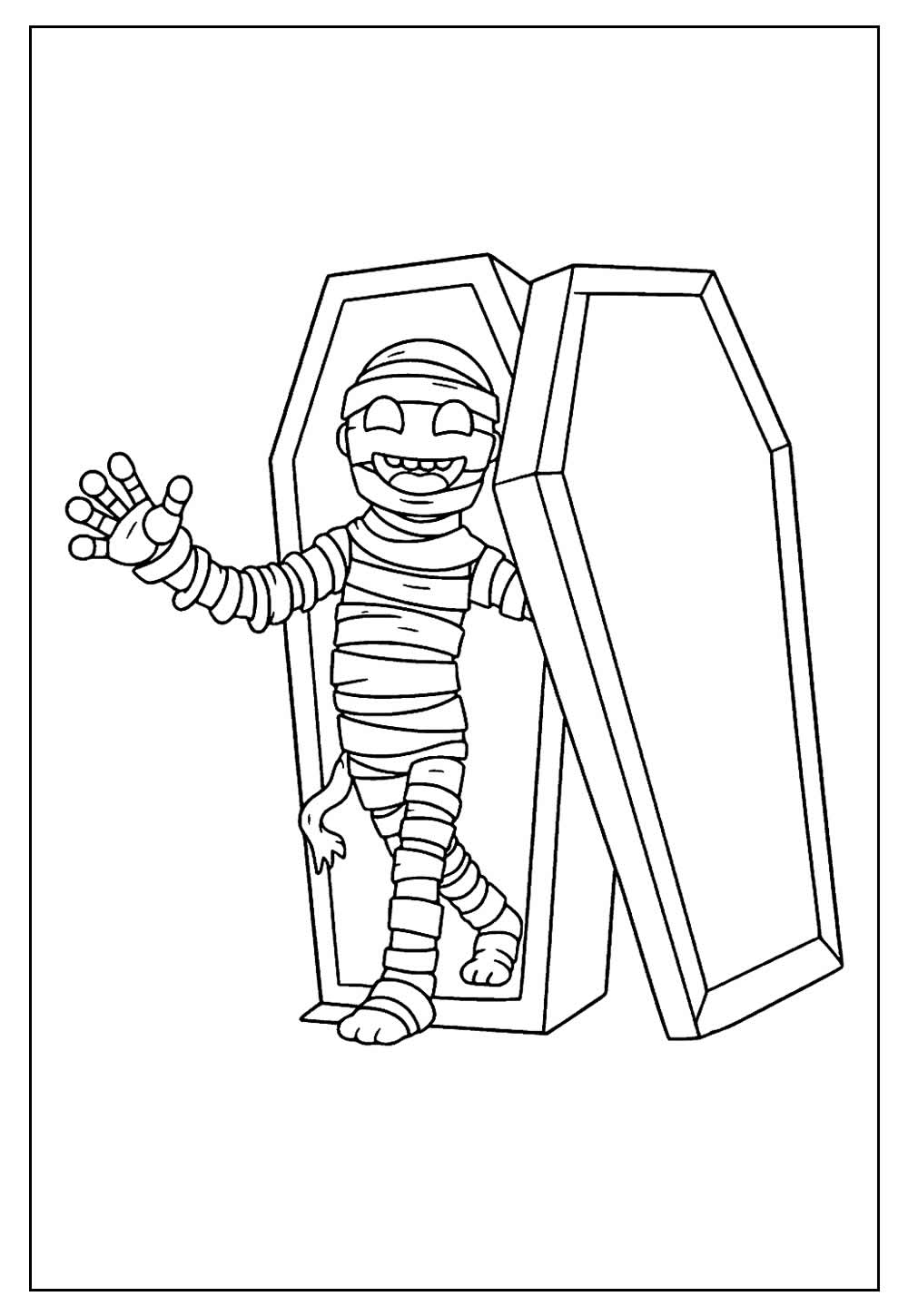 Desenho de Múmia para pintar