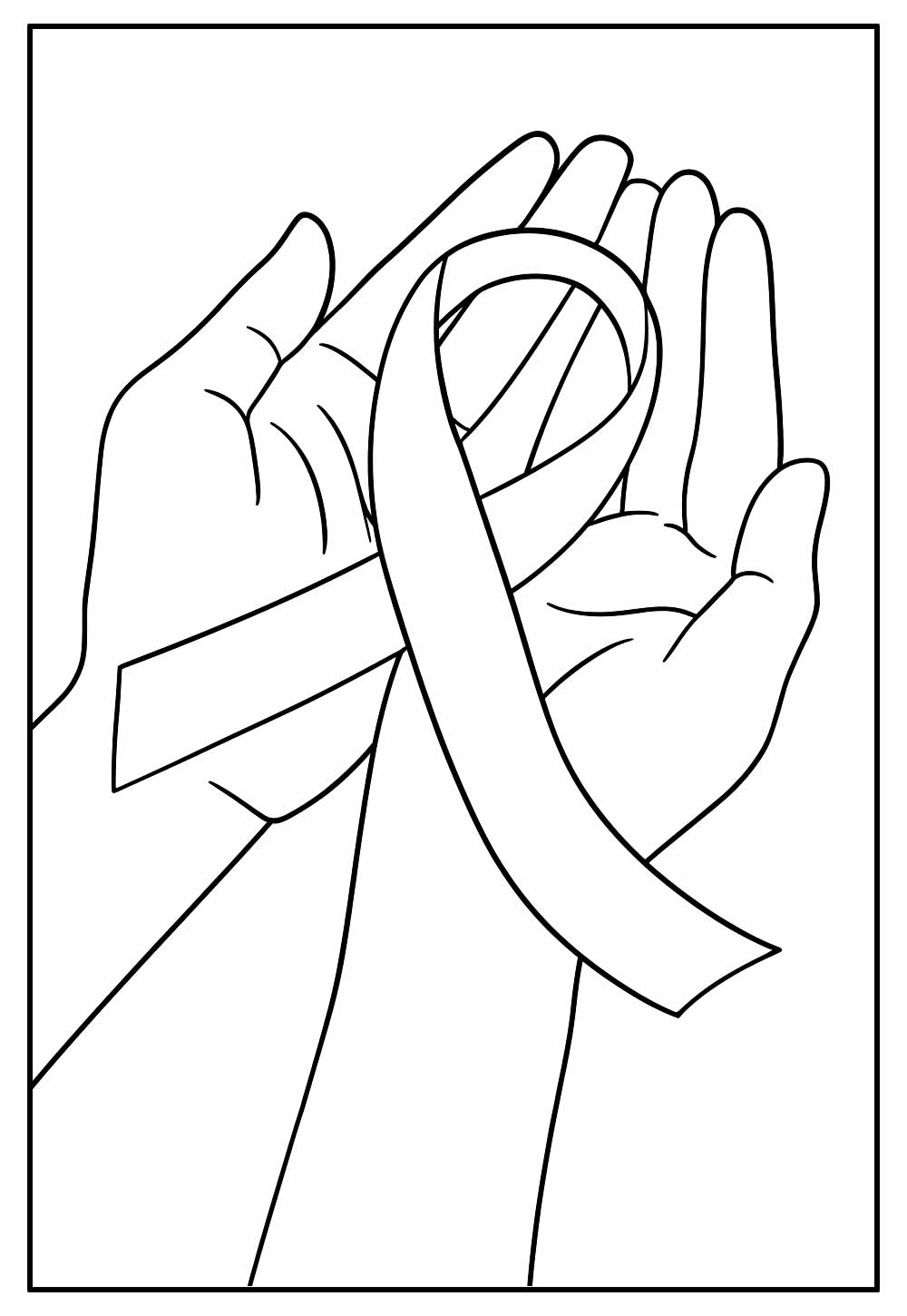 Desenho do Outubro Rosa para colorir