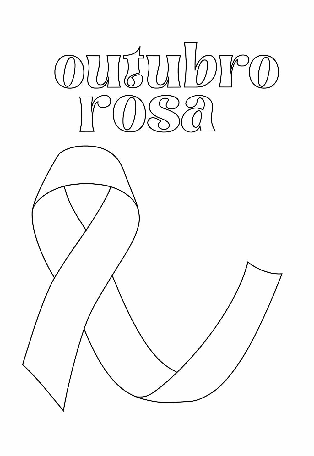 Desenho de Outubro Rosa para colorir