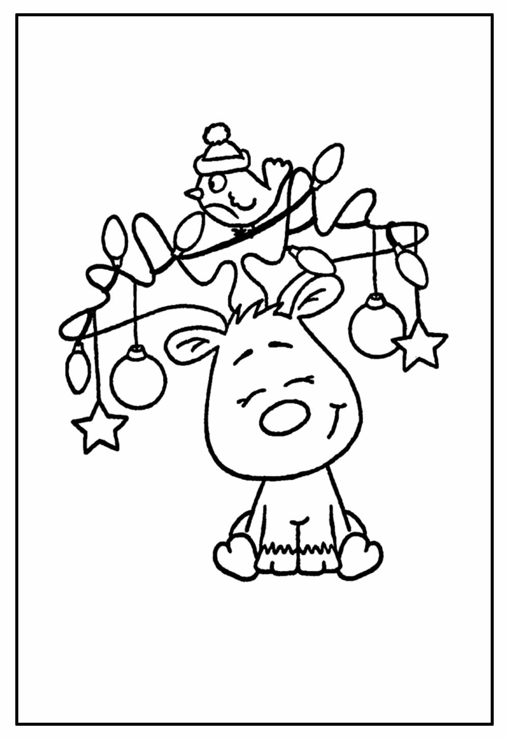 Desenho de Rena de Natal