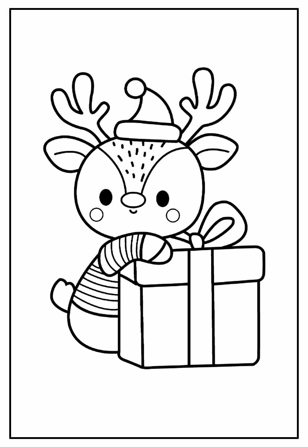 Desenho de Rena de Natal