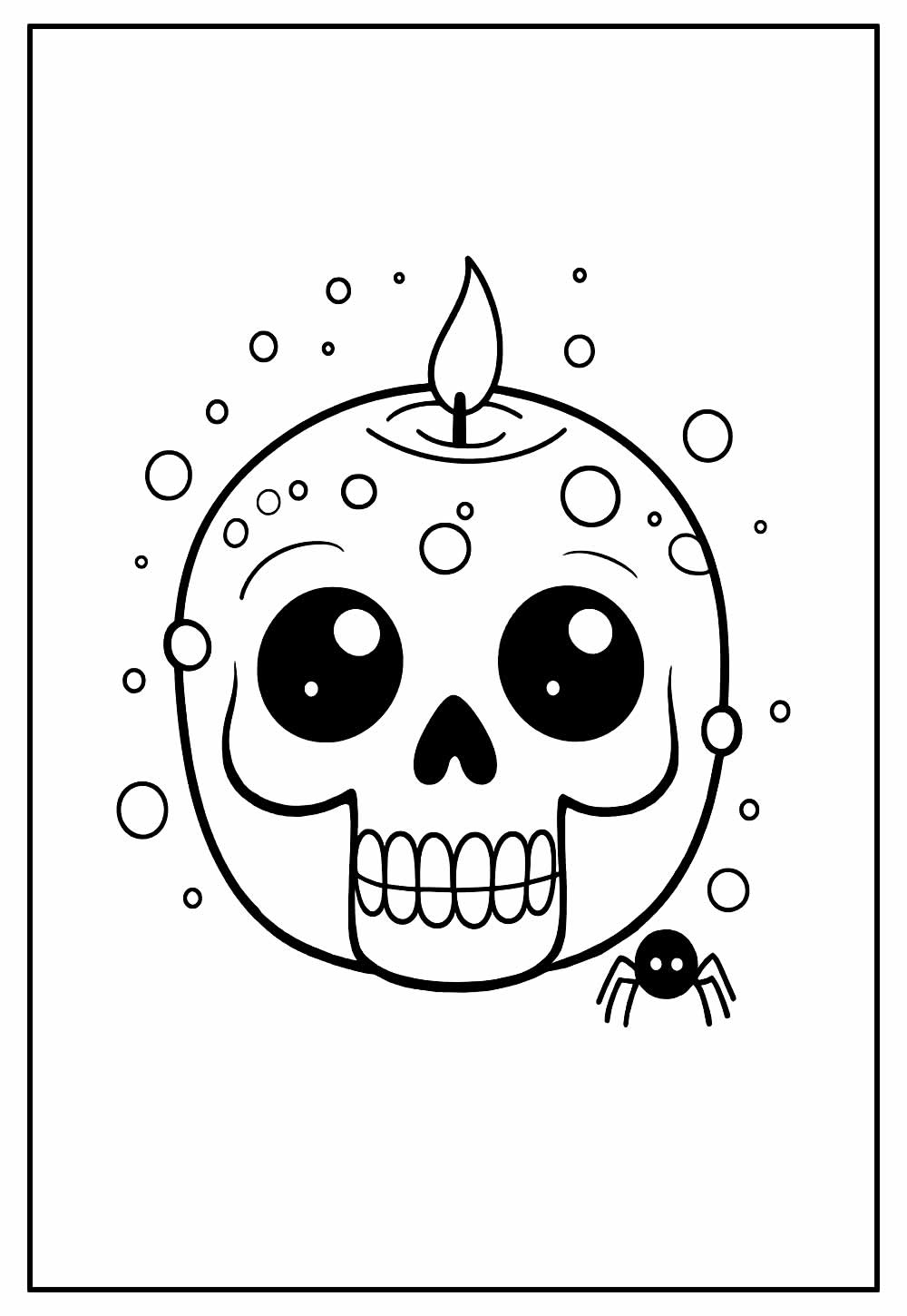 Desenho Vela Halloween Caveira