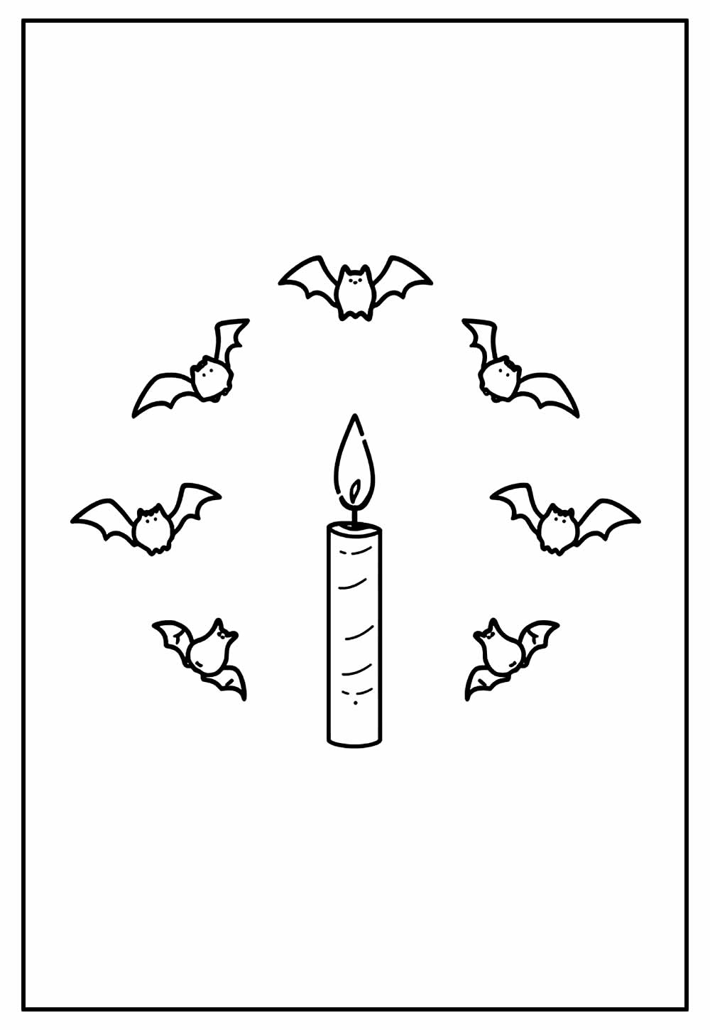 Desenho de Vela e Morcegos