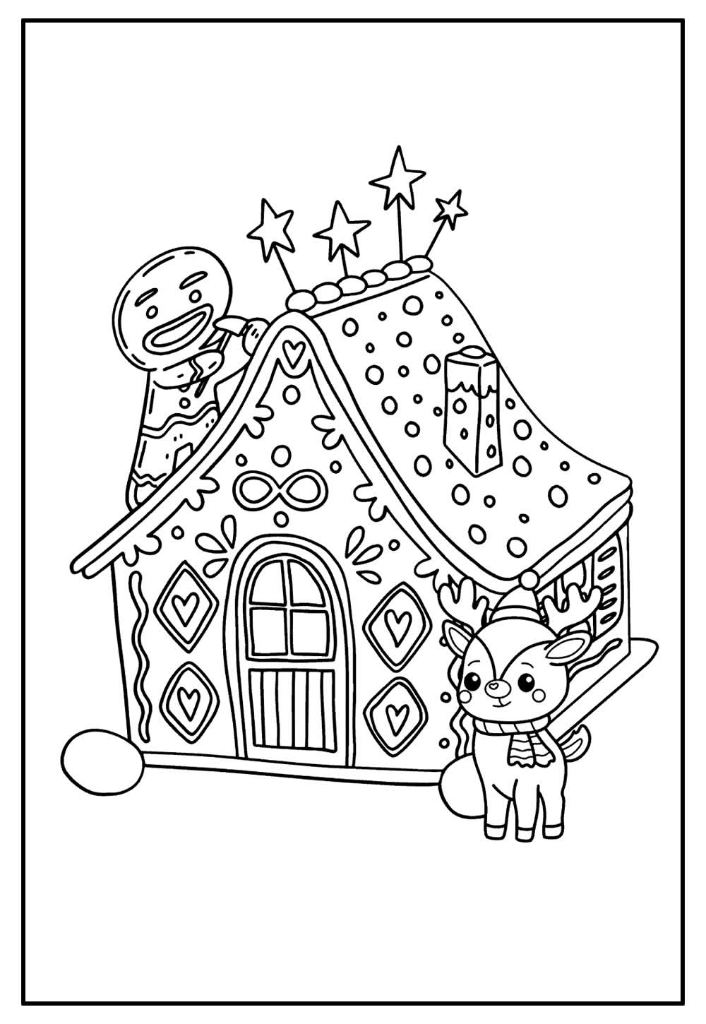 Página para Colorir de Casa do Papai Noel