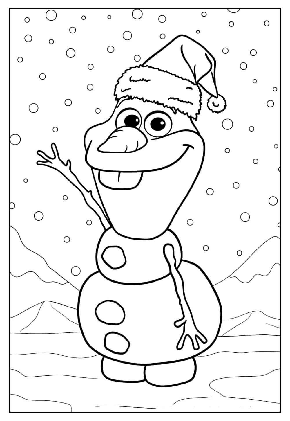Desenho de Olaf de Natal para colorir