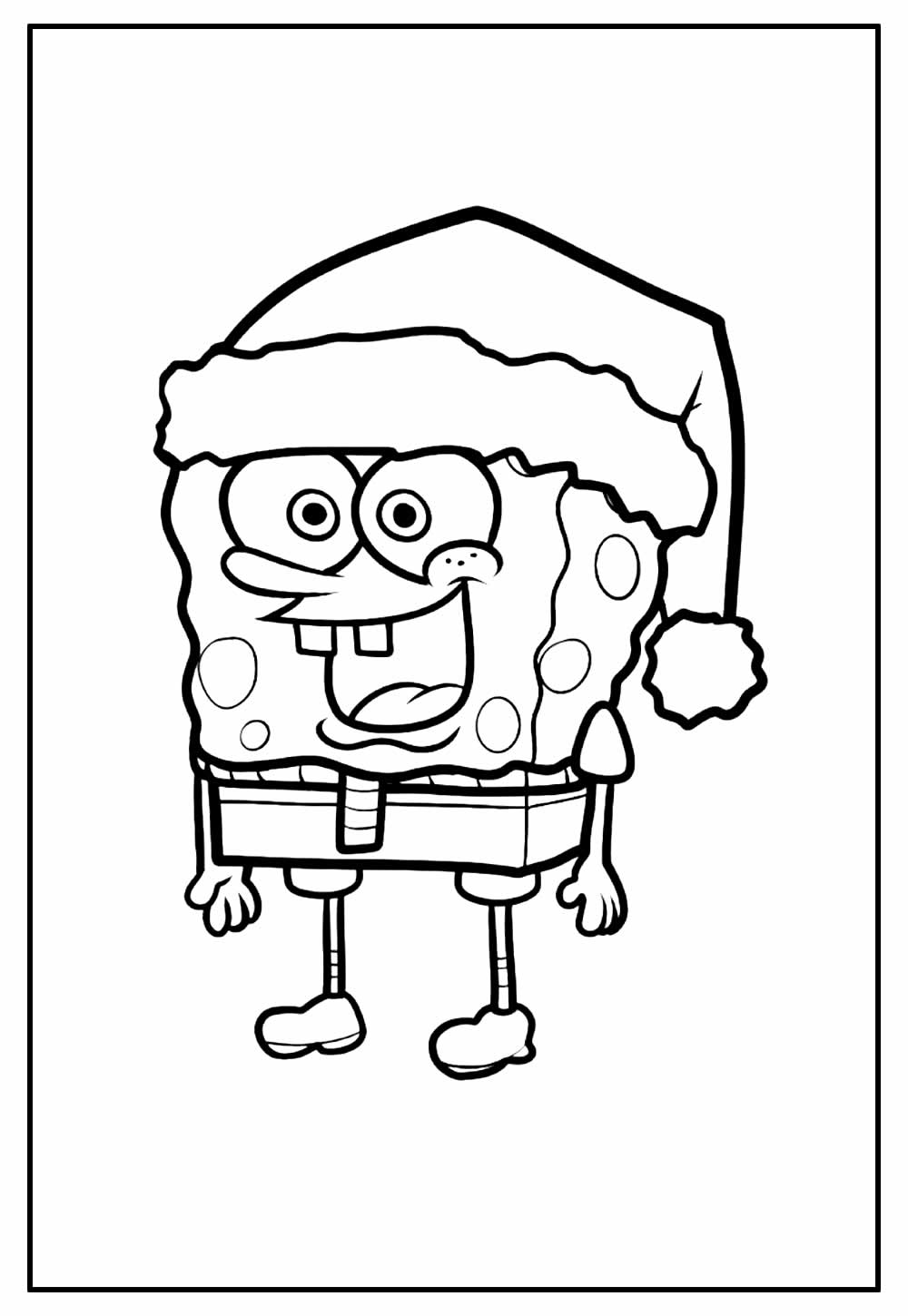 Desenho de Bob Esponja de Natal