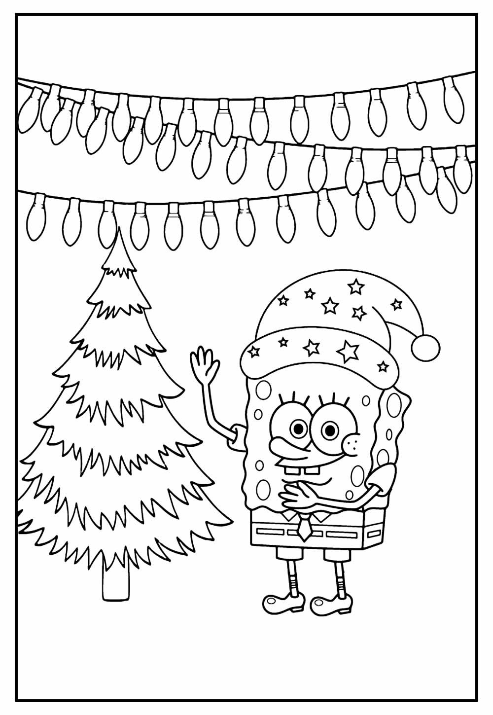 Desenho de Bob Esponja de Natal
