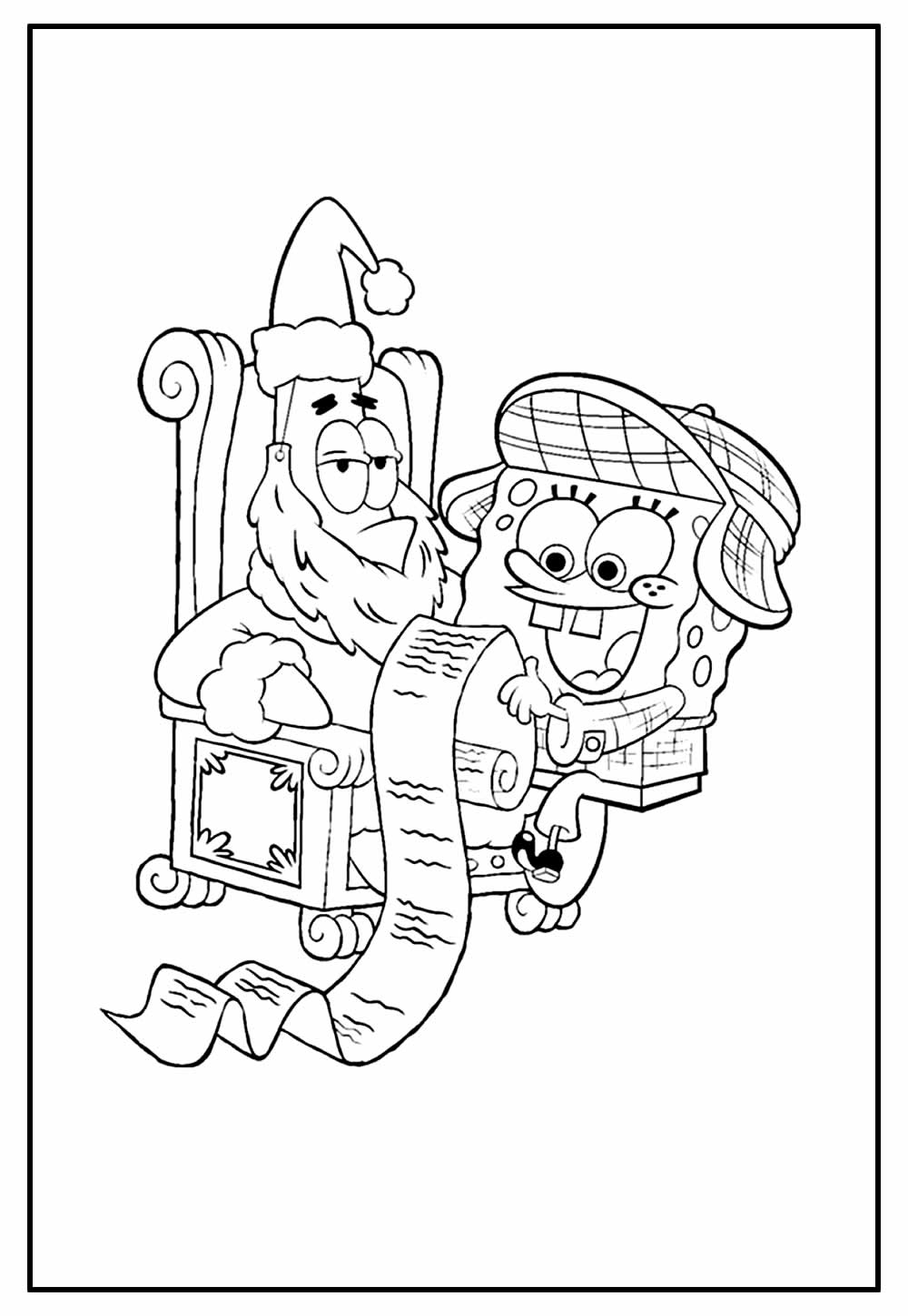 Desenho de Bob Esponja de Natal