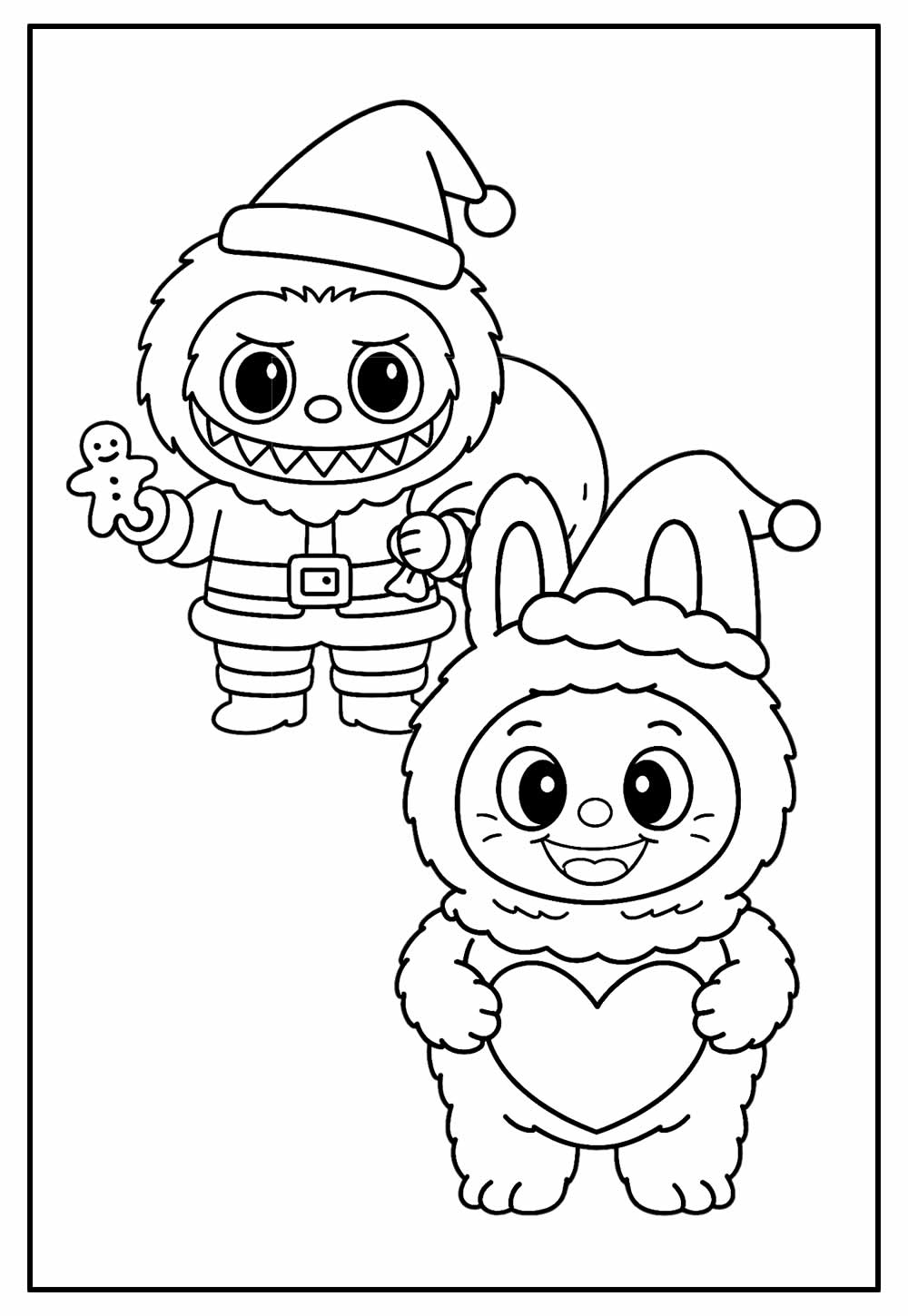 Desenho de Labubu de Natal