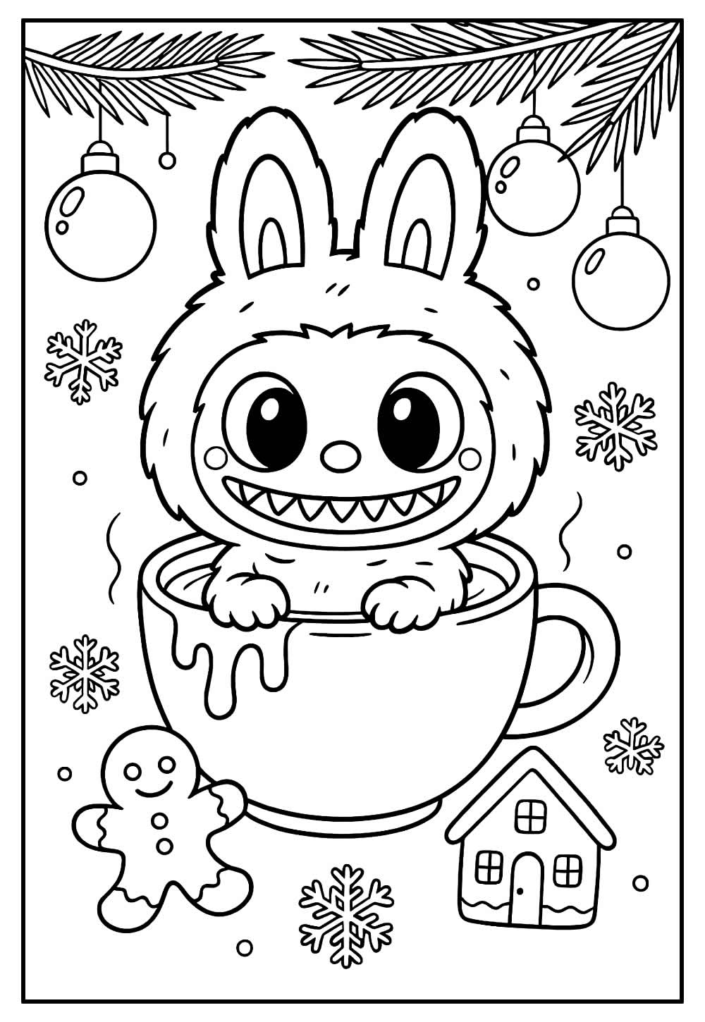 Desenho de Labubu de Natal
