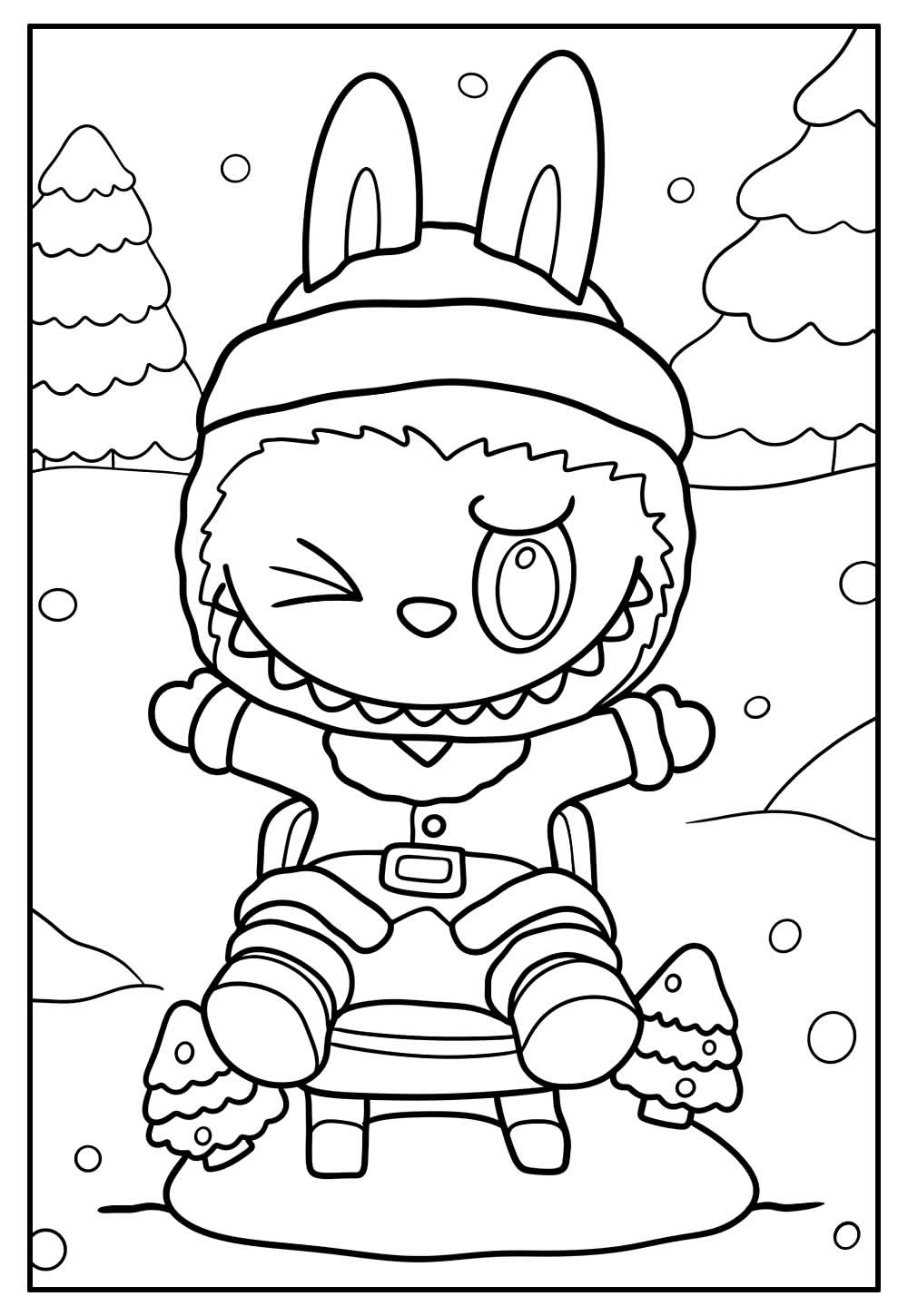 Desenho de Labubu de Natal