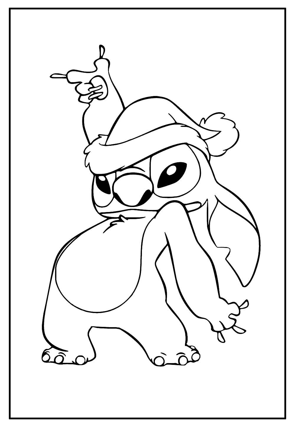 Desenho de Stitch de Natal para colorir