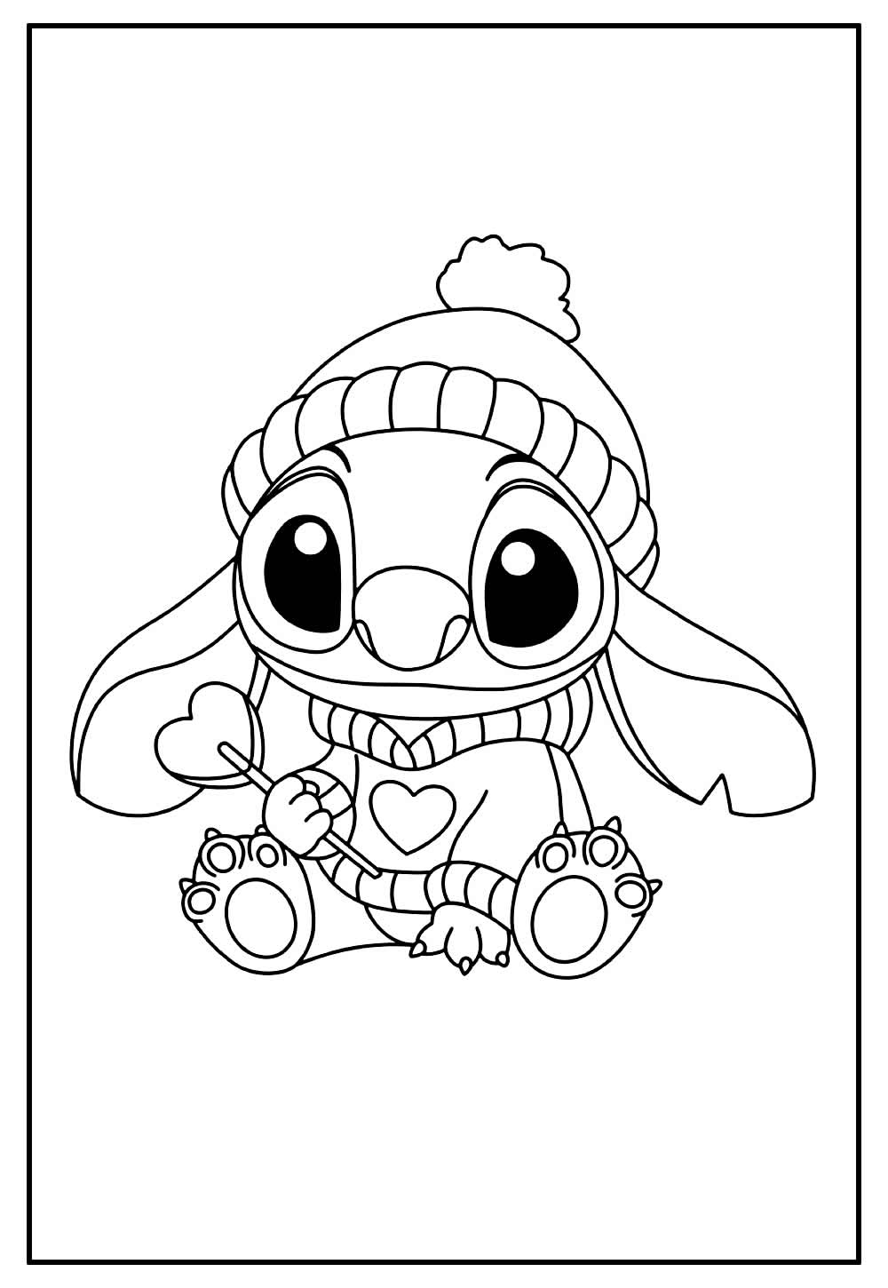 Desenho de Stitch de Natal para colorir