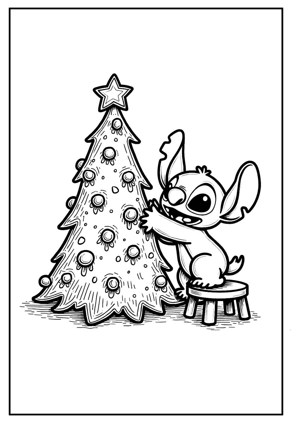 Desenho de Stitch de Natal