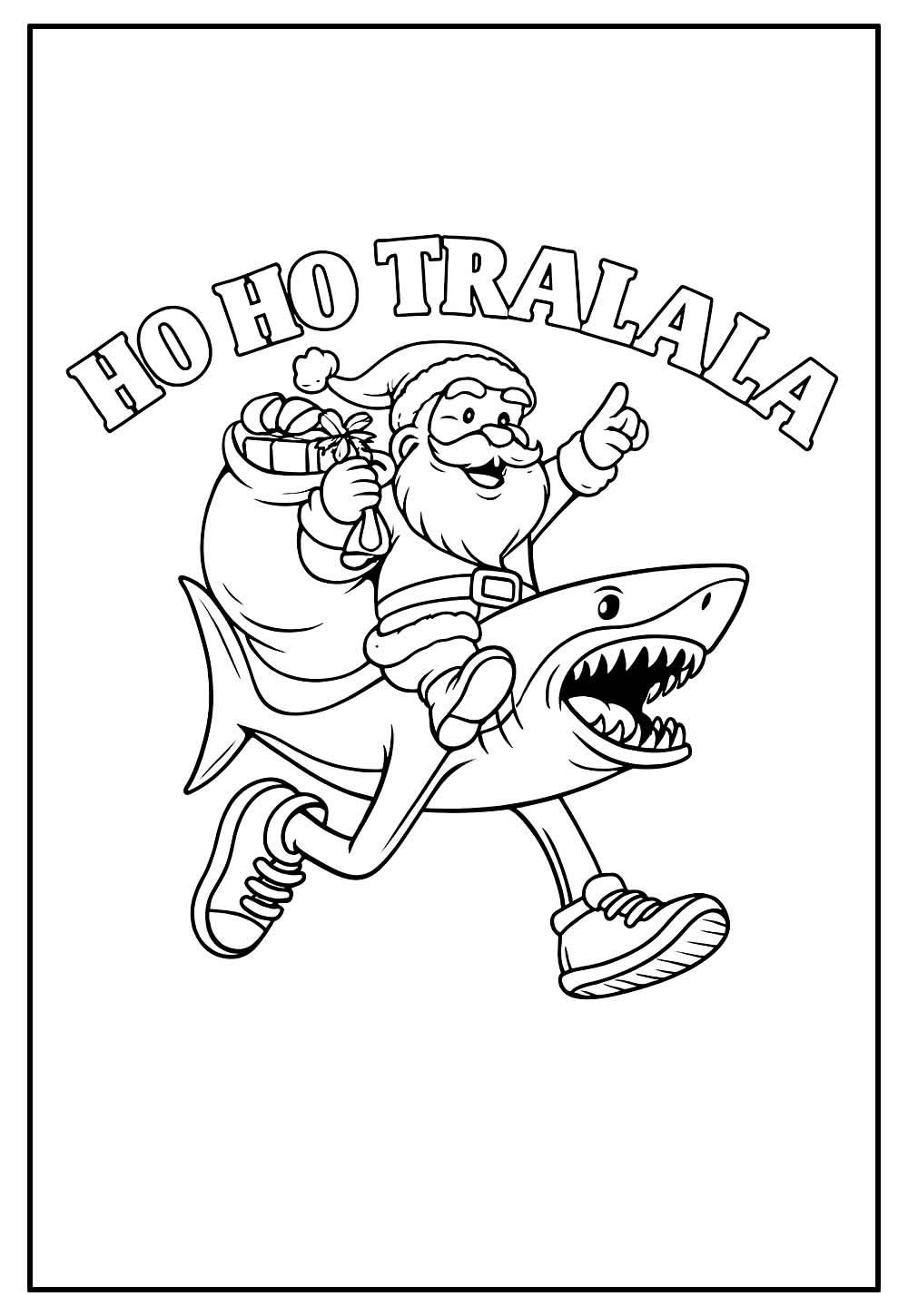 Tralalero Tralala de Natal para pintar