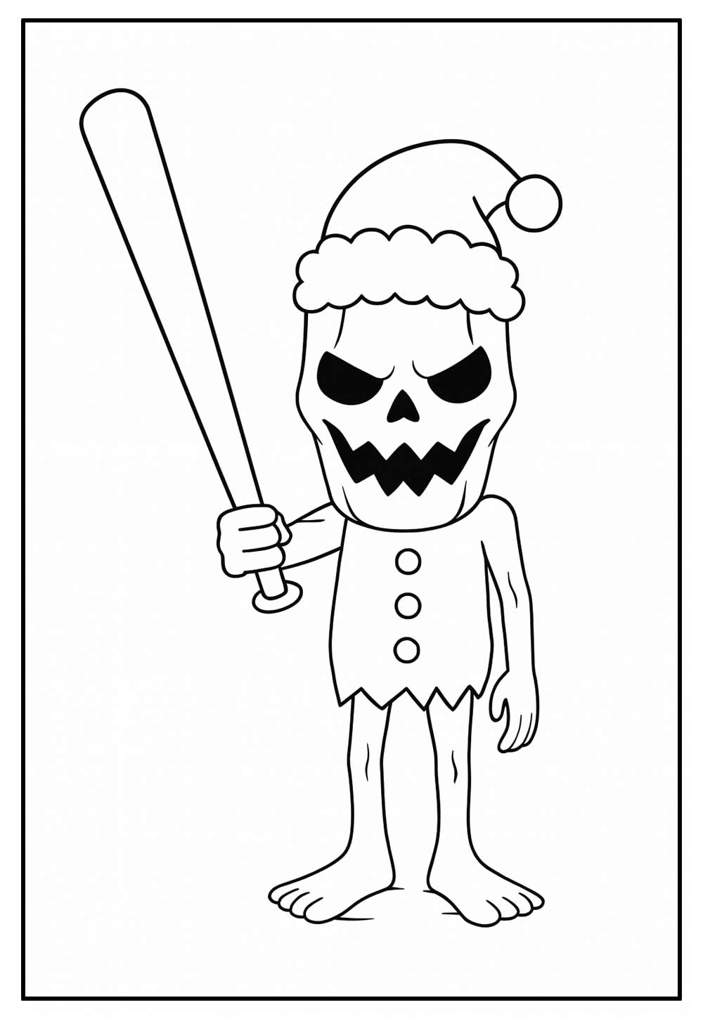 Desenho de Tralalero Tralala de Natal para colorir