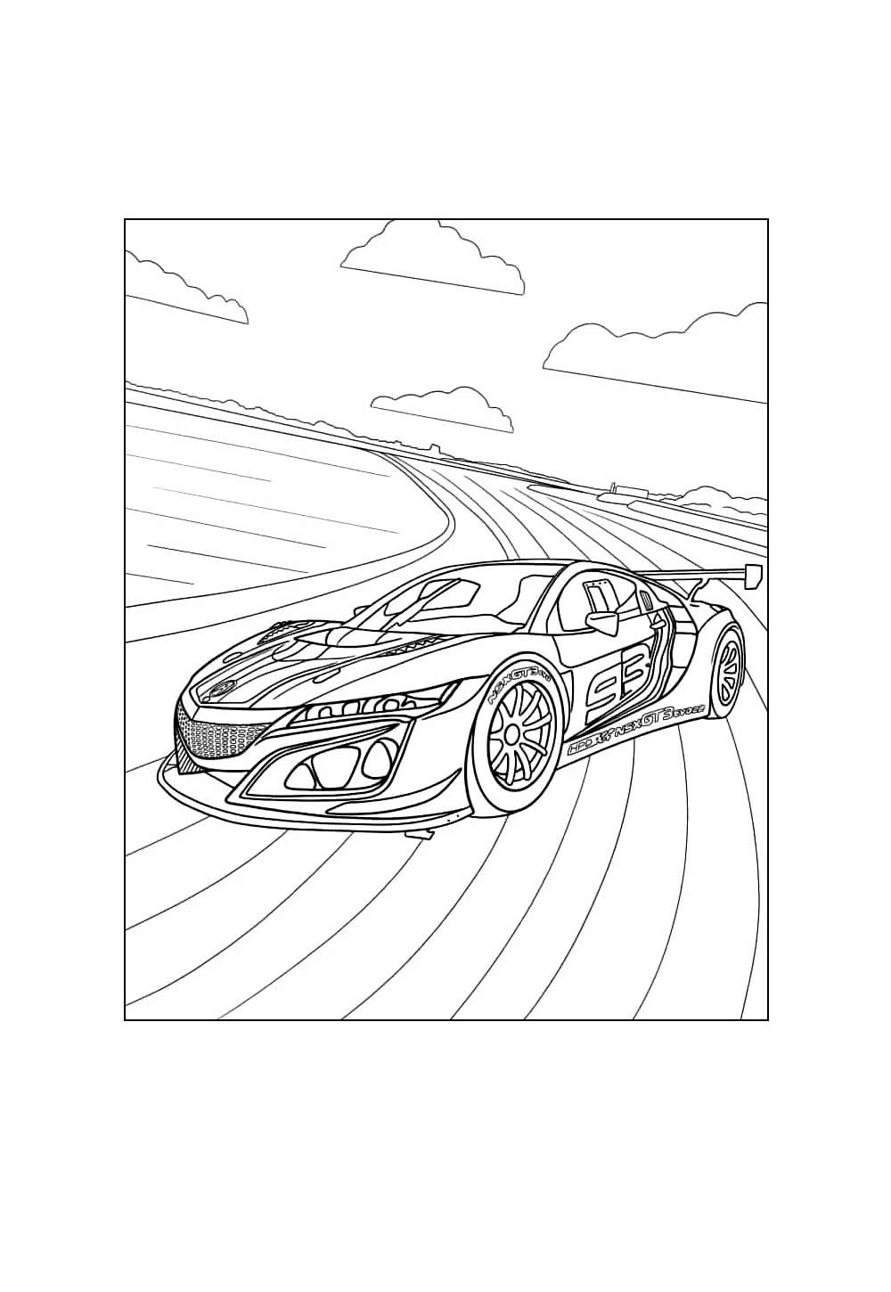 Desenho de Carro de Corrida