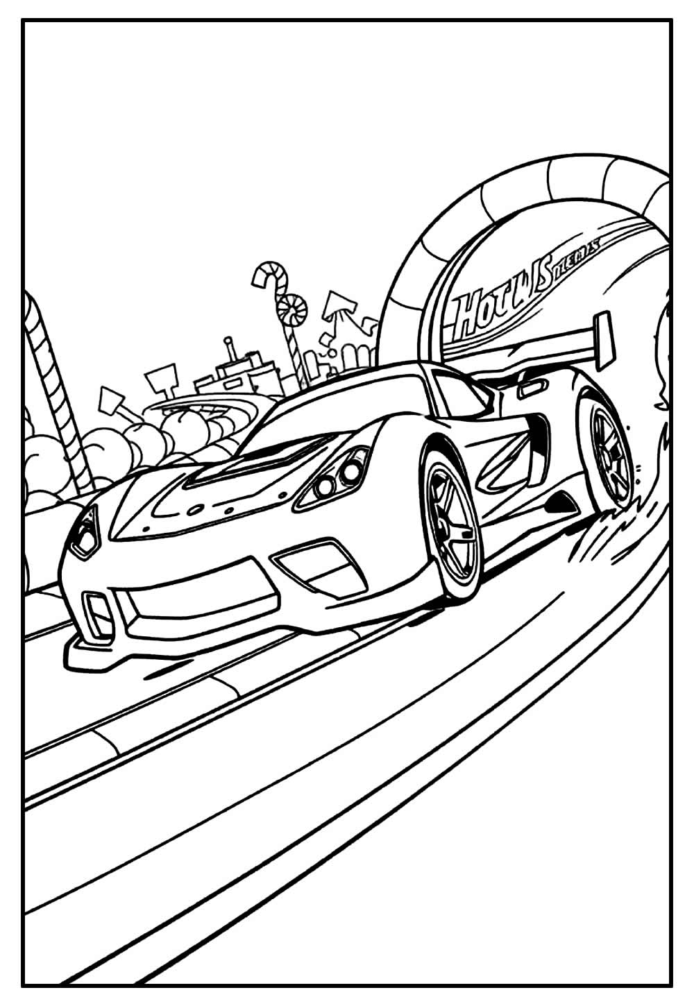 Carro de Corrida para colorir