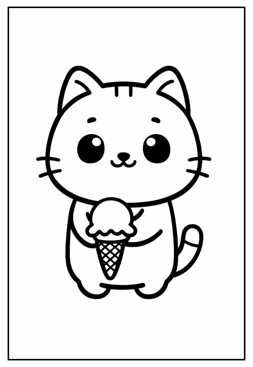 Desenho de Gatinho Kawaii