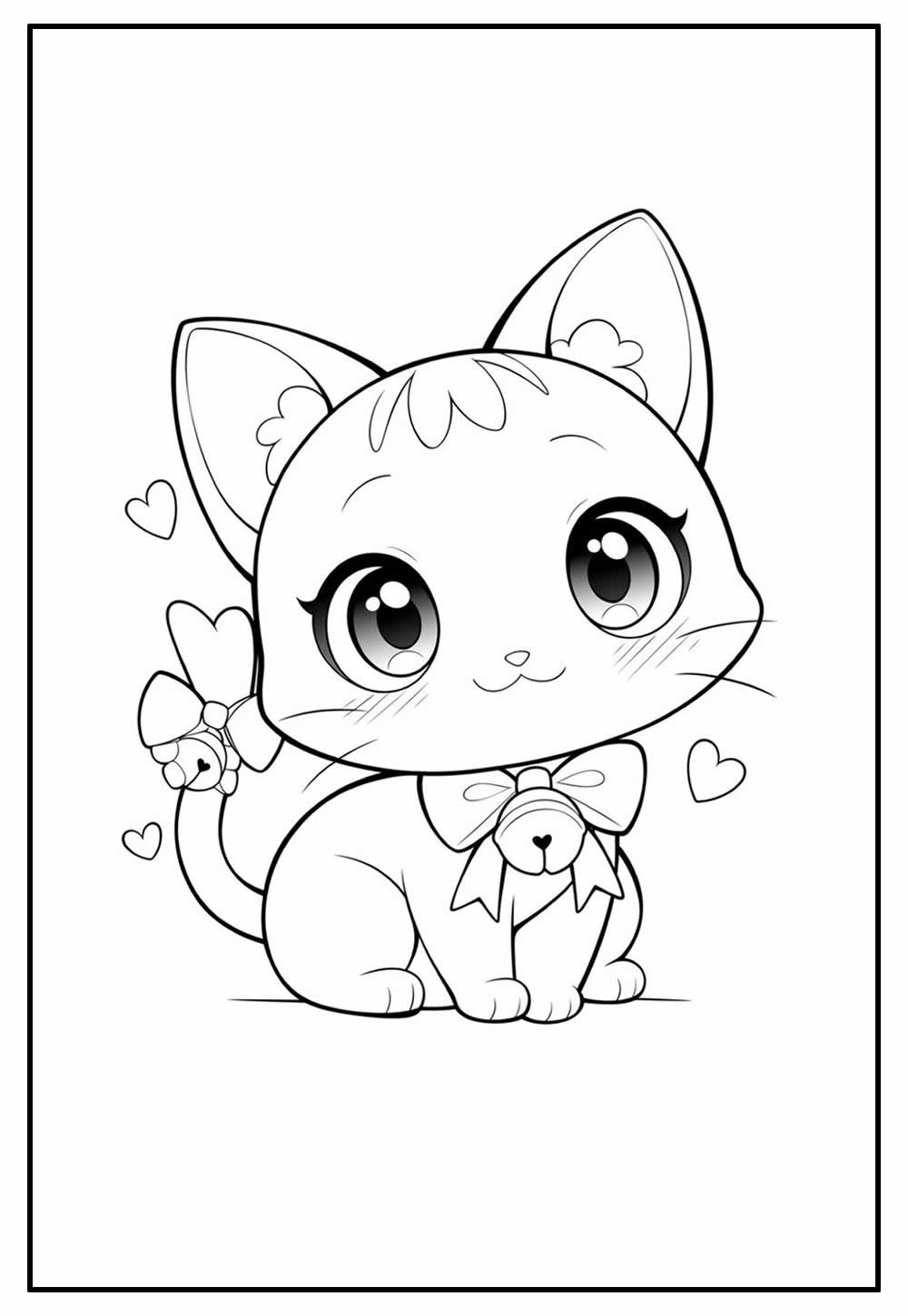 Desenho de Gatinho Kawaii