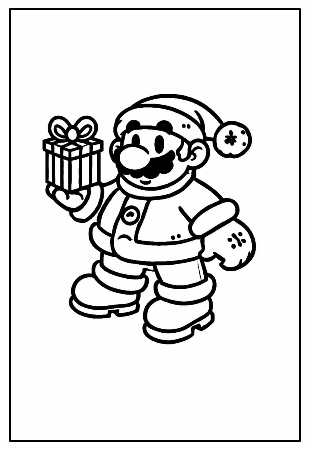 Desenho de Mario Bros de Natal