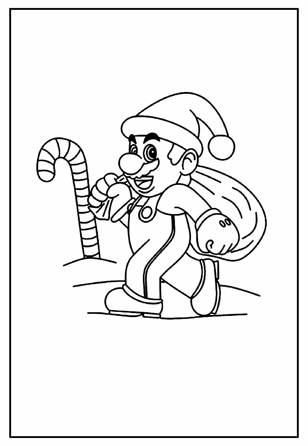 Desenho de Mario Bros para pintar no Natal