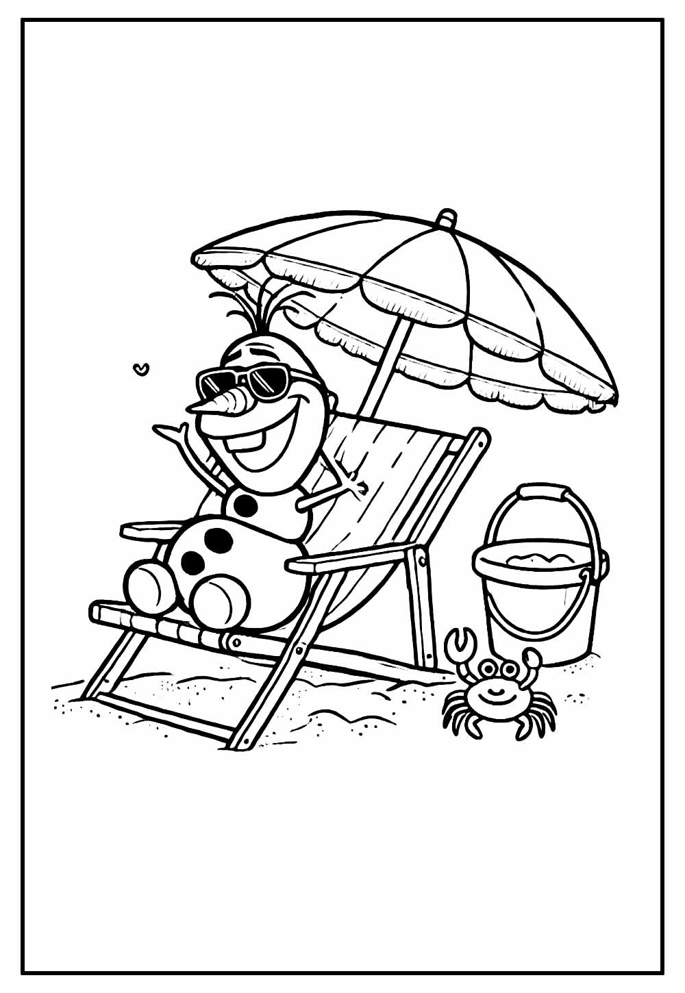Desenho de Olaf para pintar e colorir