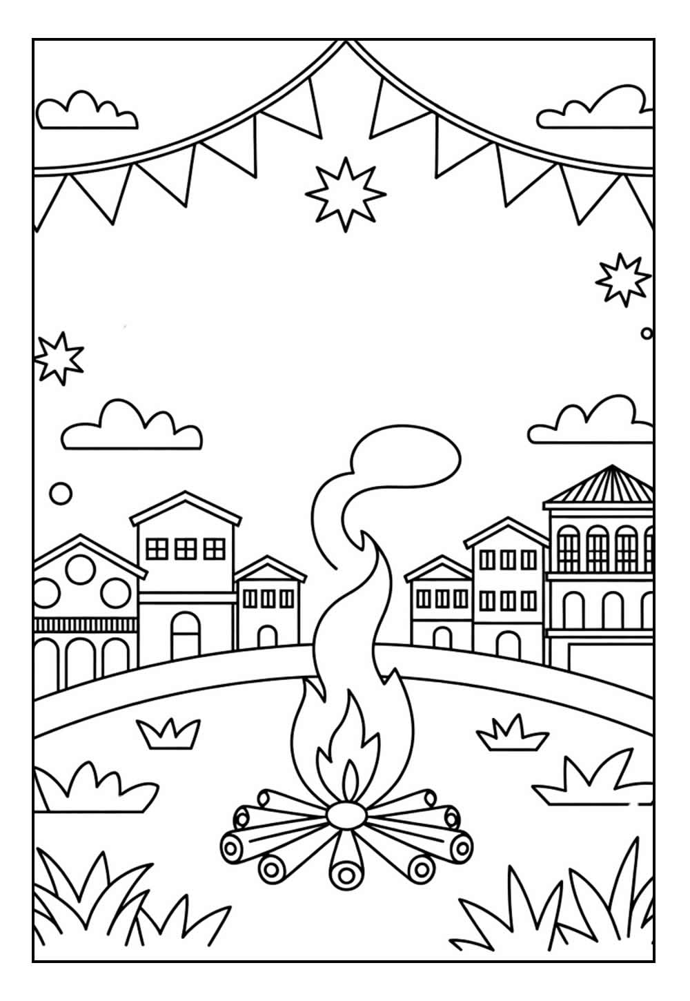 Desenho de Bandeirinhas Juninas