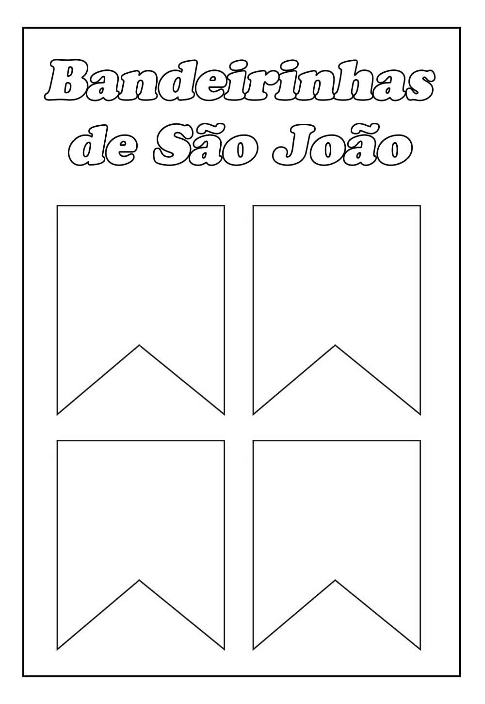 Desenho de Bandeirinhas Juninas