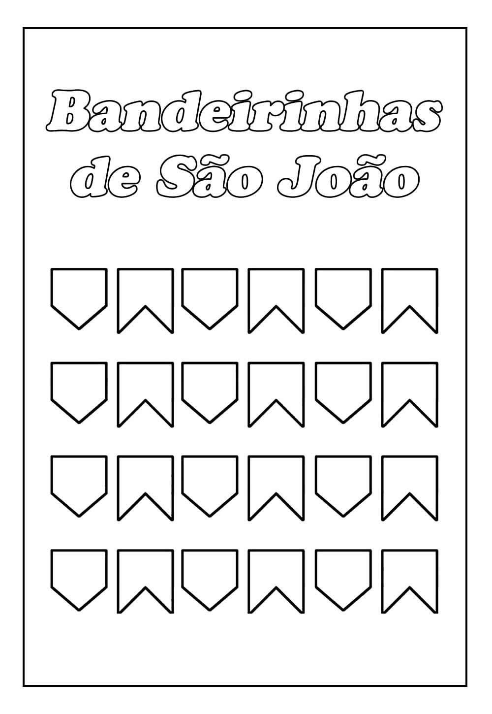 Desenho de Bandeirinhas Juninas
