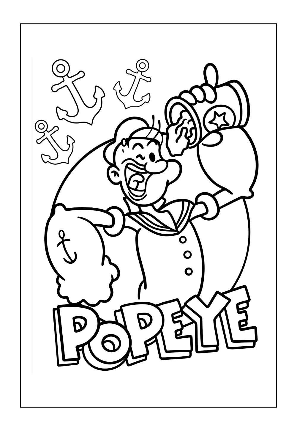 Desenho do Popeye parai imprimir