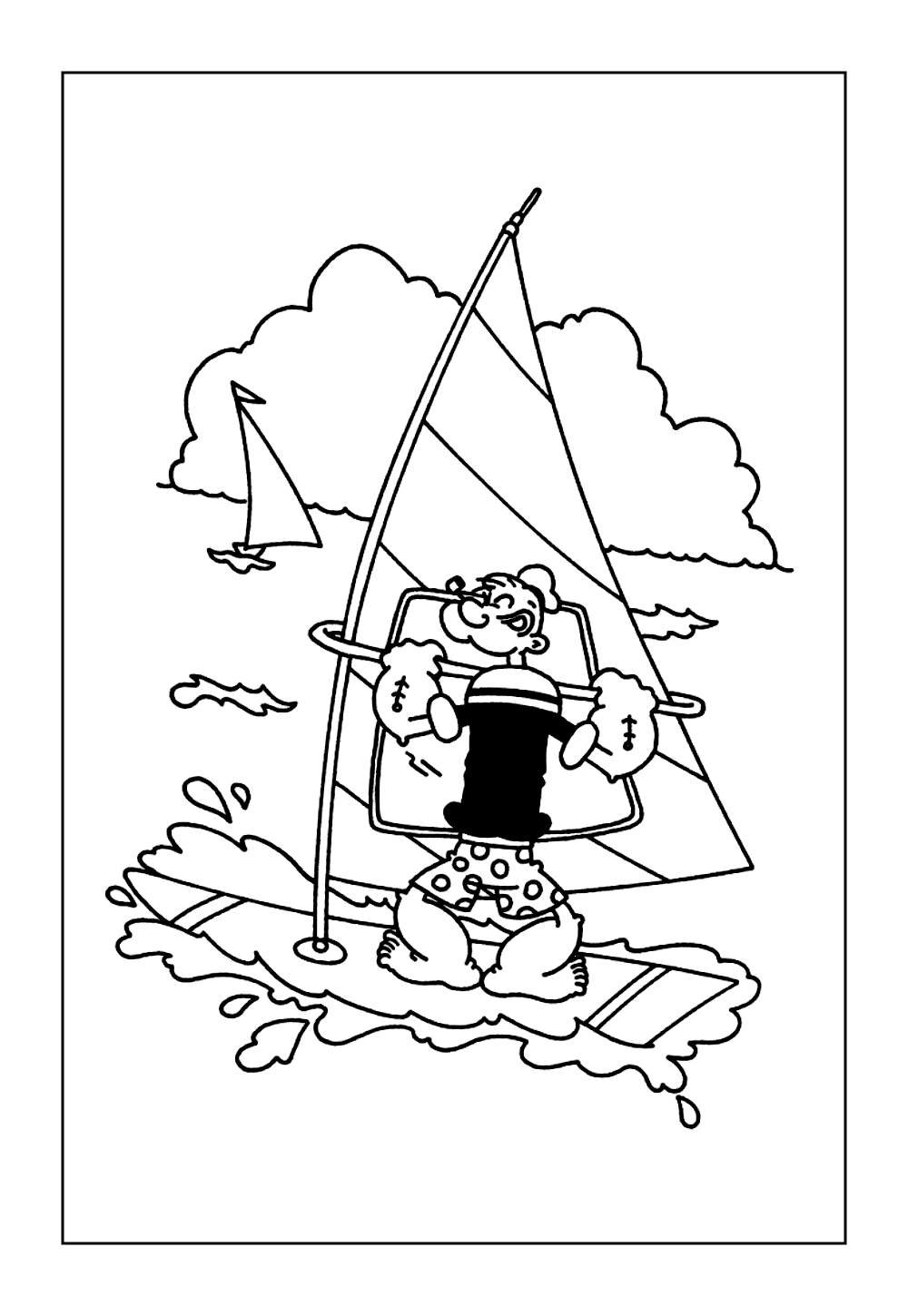 Desenho Marítimo do Popeye para colorir