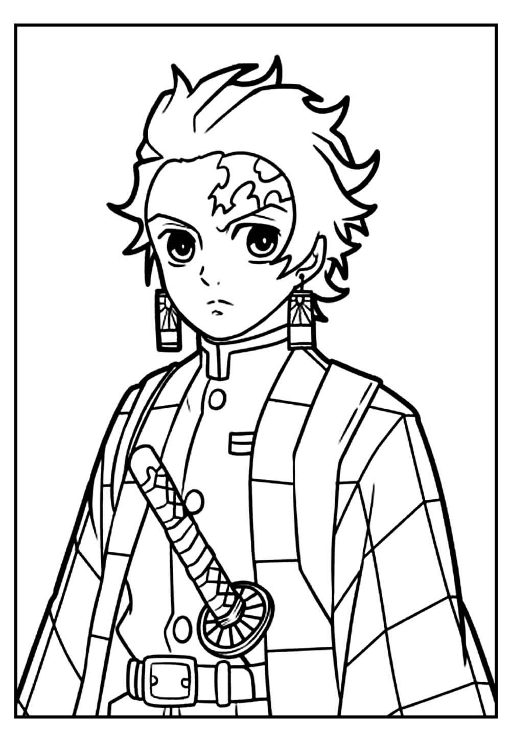 Desenho do Tanjiro Kamado para colorir