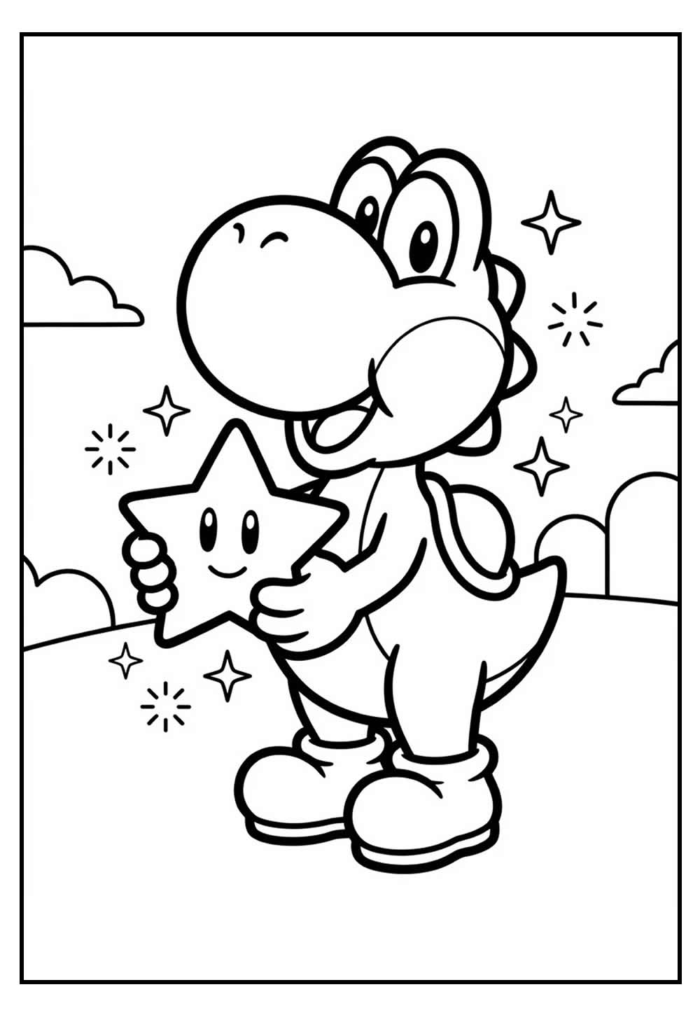 Desenho do Yoshi para pintar - Mario