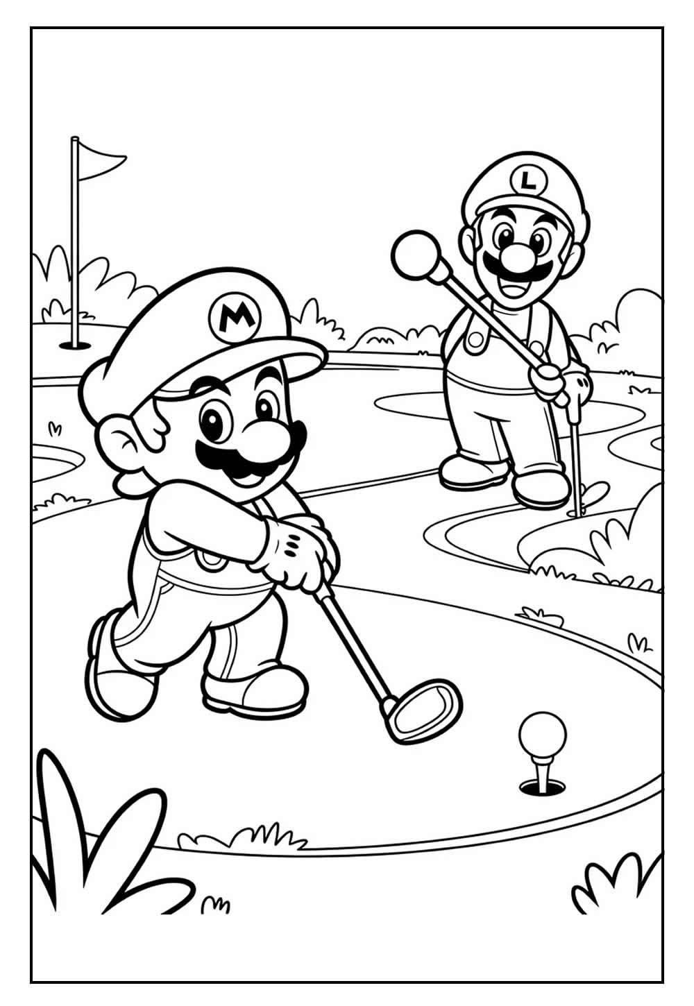 Desenho de Luigi para pintar