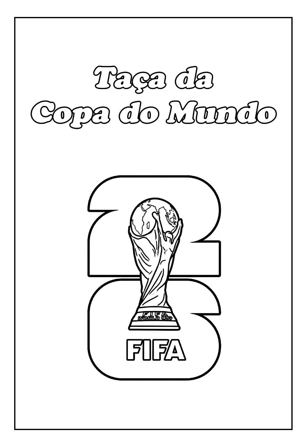 Desenho de Taça da Copa do Mundo para colorir