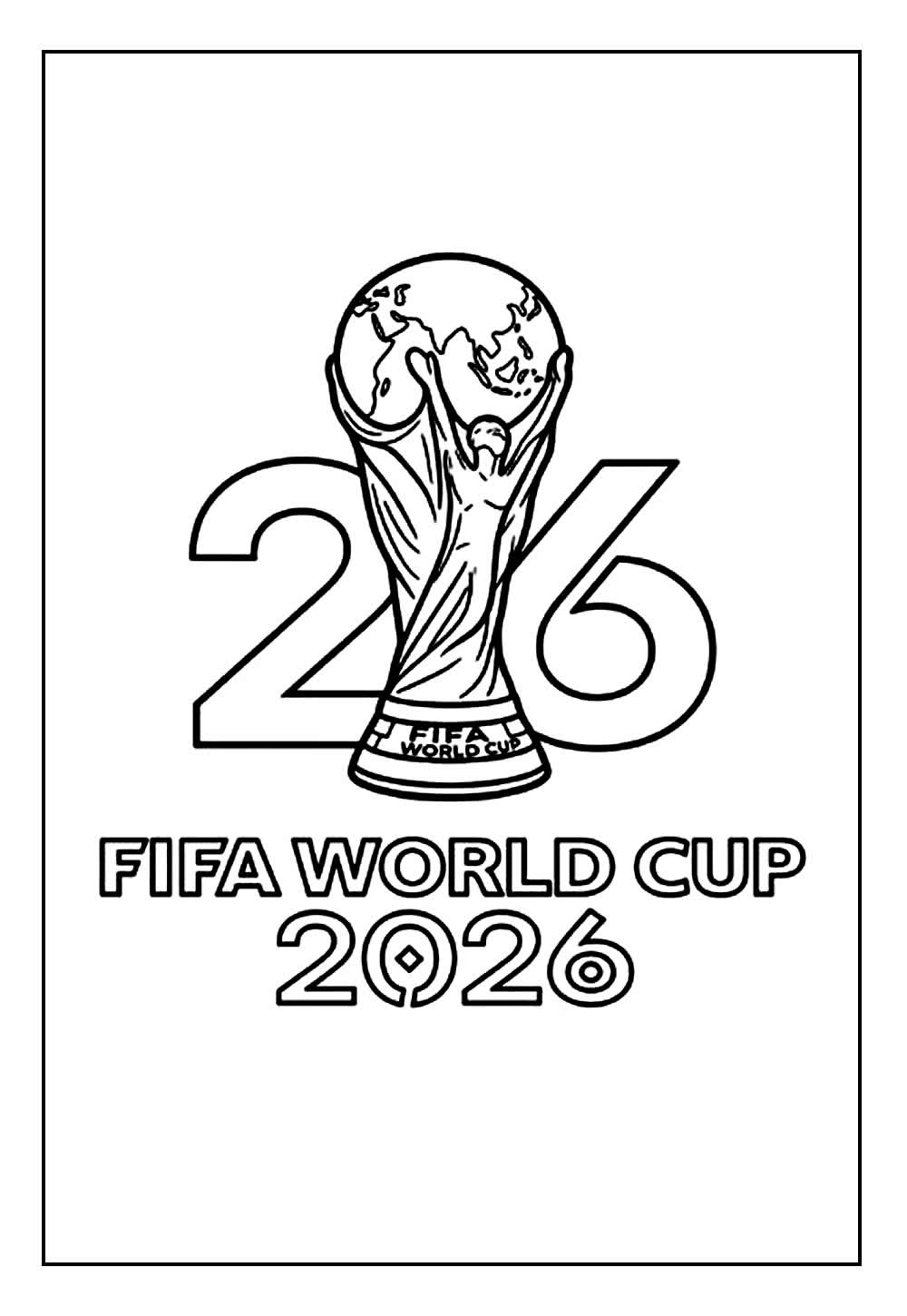 Desenho de Taça da Copa do Mundo para colorir