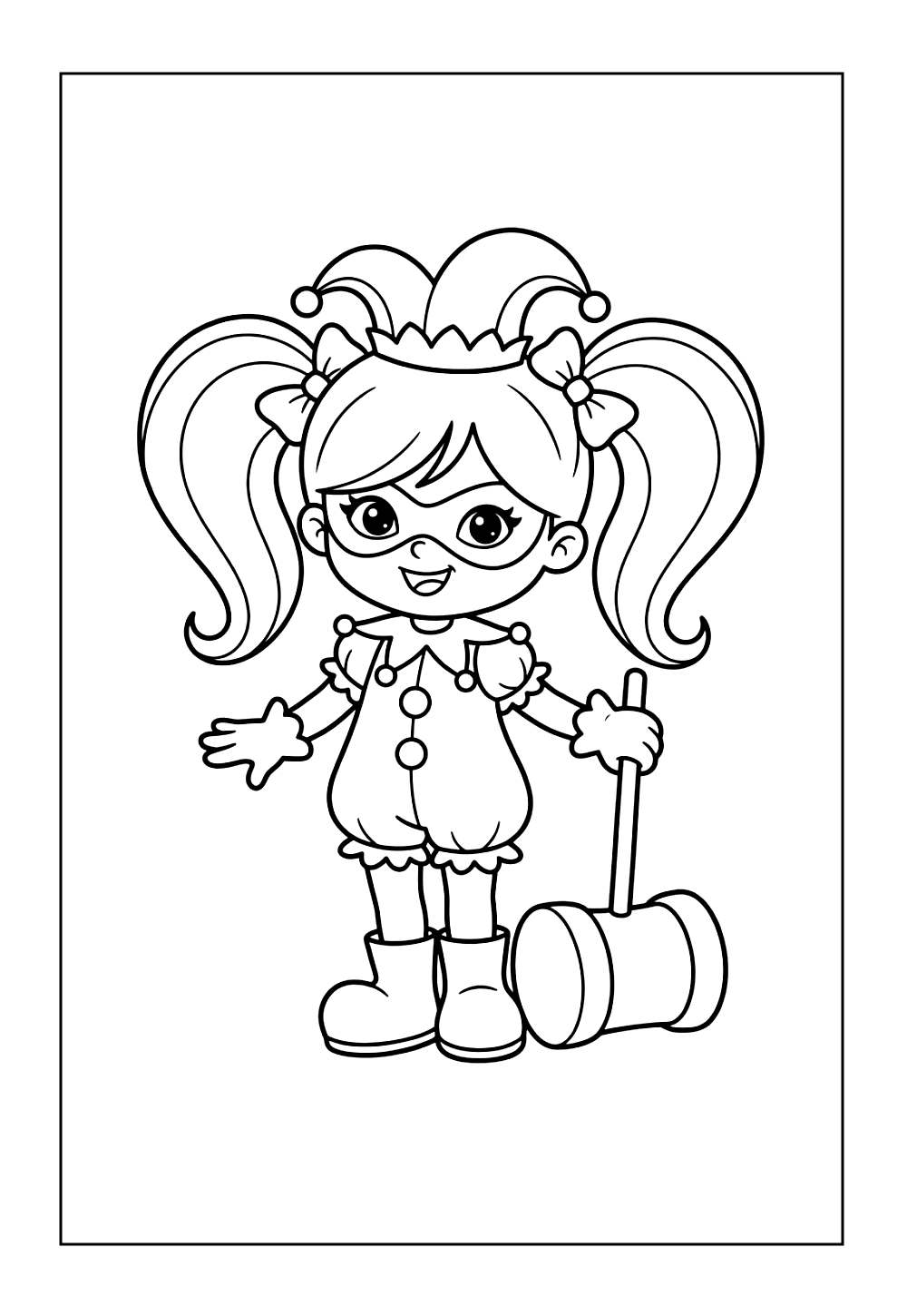 Desenhos da Arlequina para colorir
