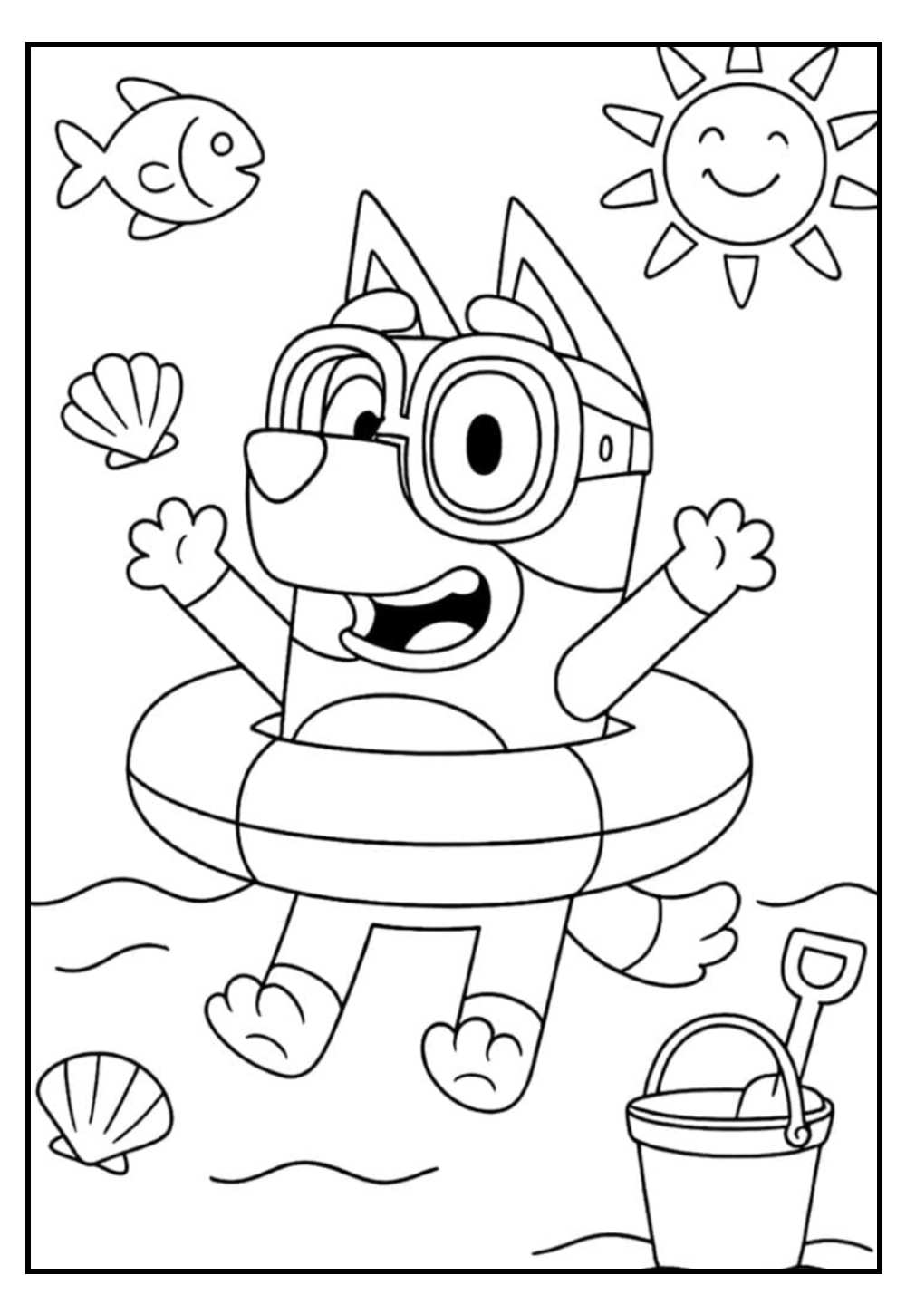 Desenho de Bluey para pintar