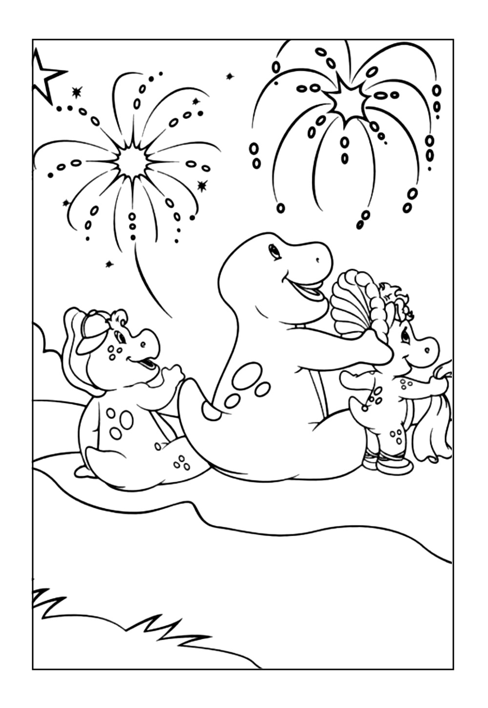 Desenho de Barney e Seus Amigos para colorir