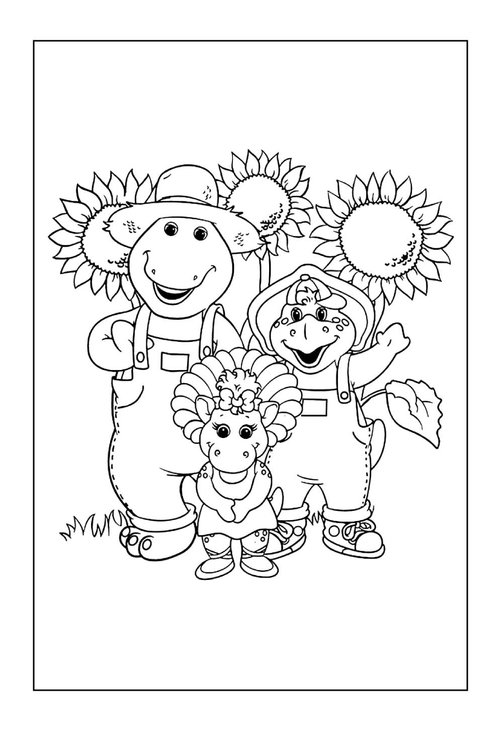 Desenho de Barney e Seus Amigos para colorir