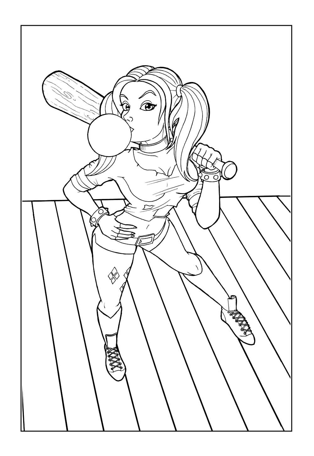 Desenho do Esquadrão Suicida para colorir - Arlequina