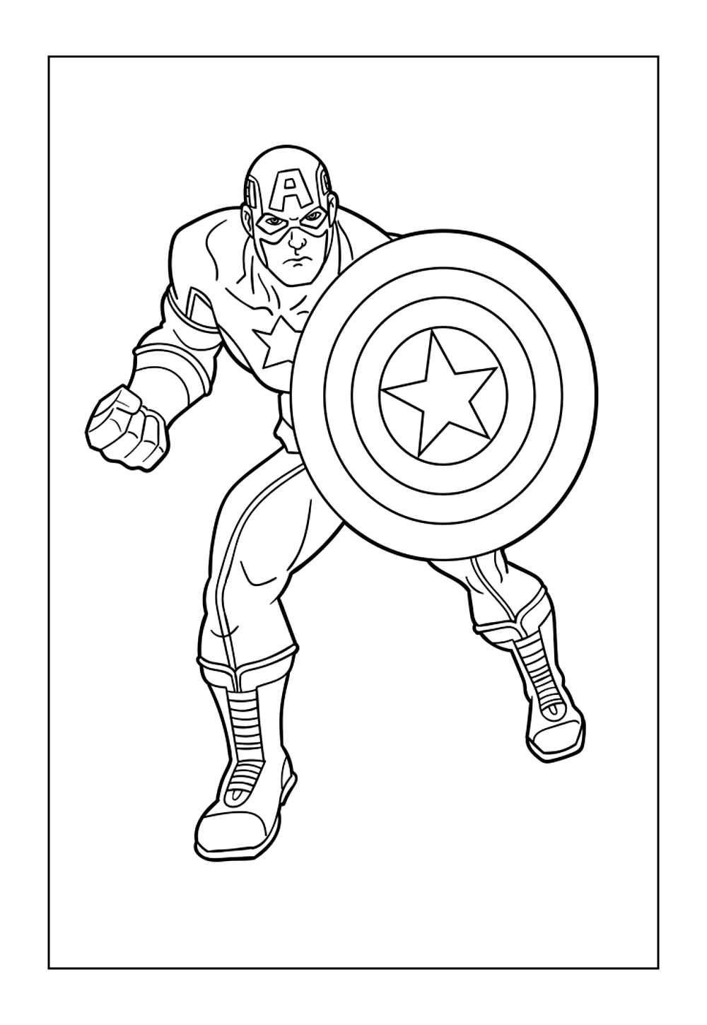 Desenho dos Avengers com Capitão América