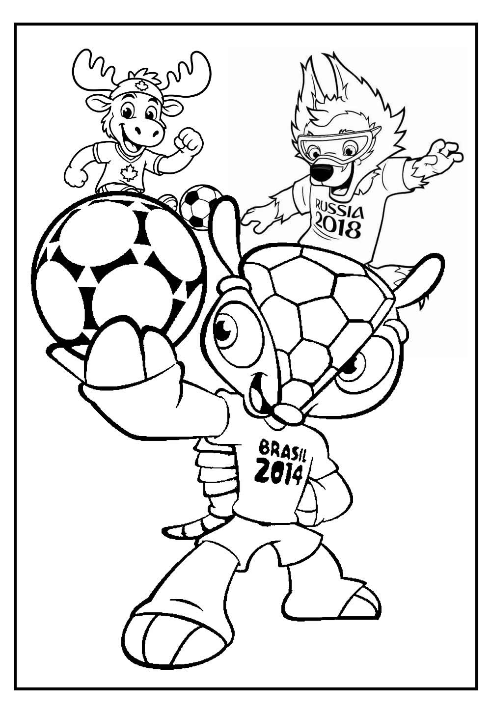 Desenho de Mascotes da Copa