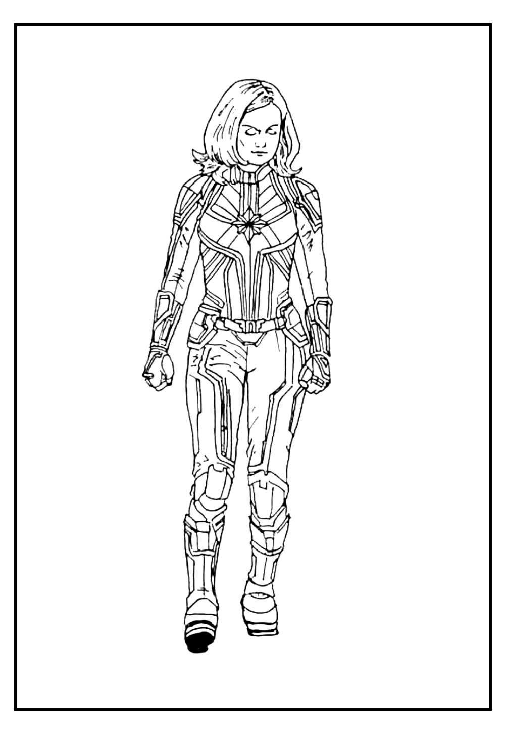 Desenho de Capitã Marvel para colorir